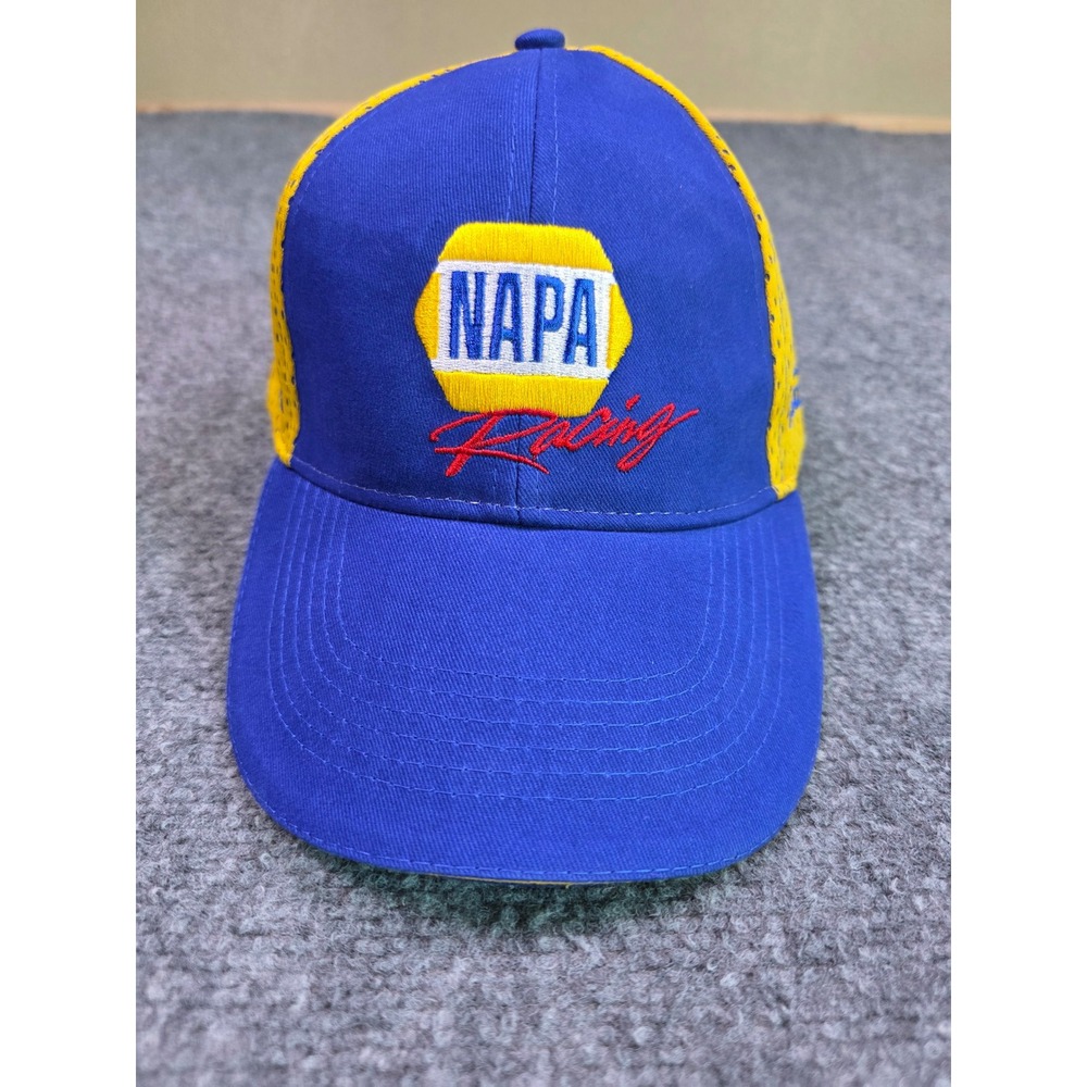 NAPA Racing Strapback Hat OSFA Blue Yellow NASCAR IndyCar World of Outlaws Mesh